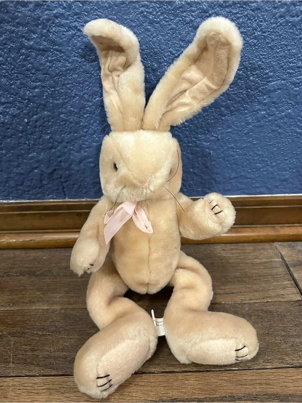 Plush Vintage Caffco International Jointed Bunny Rabbit Stuffed Animal Bend Ears